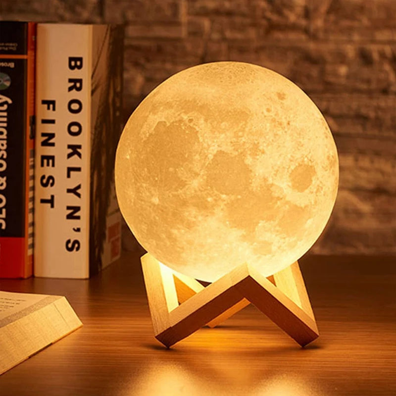 Battery Powered 8cm Moon Lamp LED Night Light - Smarsty