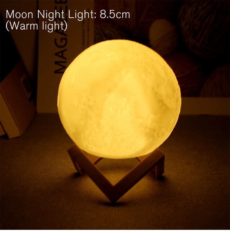 Battery Powered 8cm Moon Lamp LED Night Light - Smarsty