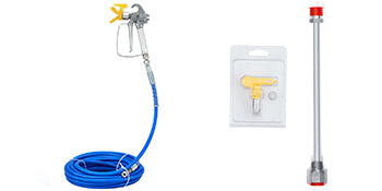 SucceBuy Airless Paint Spray Hose Kit 50ft 3600 psi High Pressure Fiber Tube 8 inch Rod Pole Including 517 Tip and Tip Guard