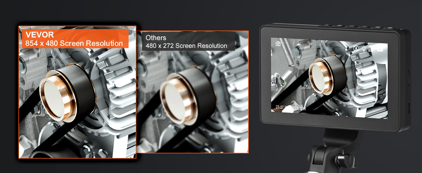 SucceBuy Articulating Borescope Camera with Light Two-way Articulated Endoscope Inspection with 6.4mm Tiny Lens 5" 1080P Screen