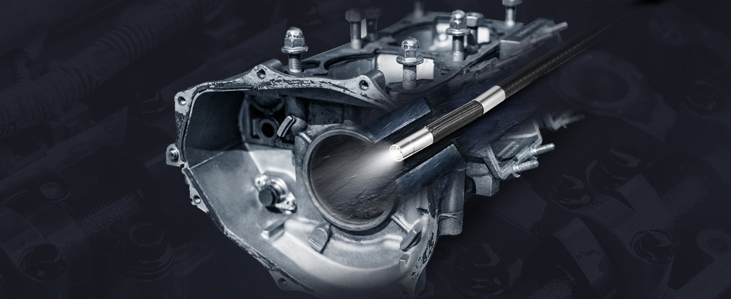 SucceBuy Articulating Borescope Camera with Light Two-way Articulated Endoscope Inspection with 6.4mm Tiny Lens 5" 1080P Screen