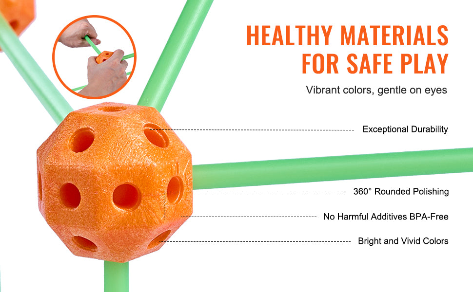 SucceBuy Fort Building Kit Construction Castle Tunnels Toys with 55 Rods 30 Balls Indoor Play Tent for Educational Gift Blocks