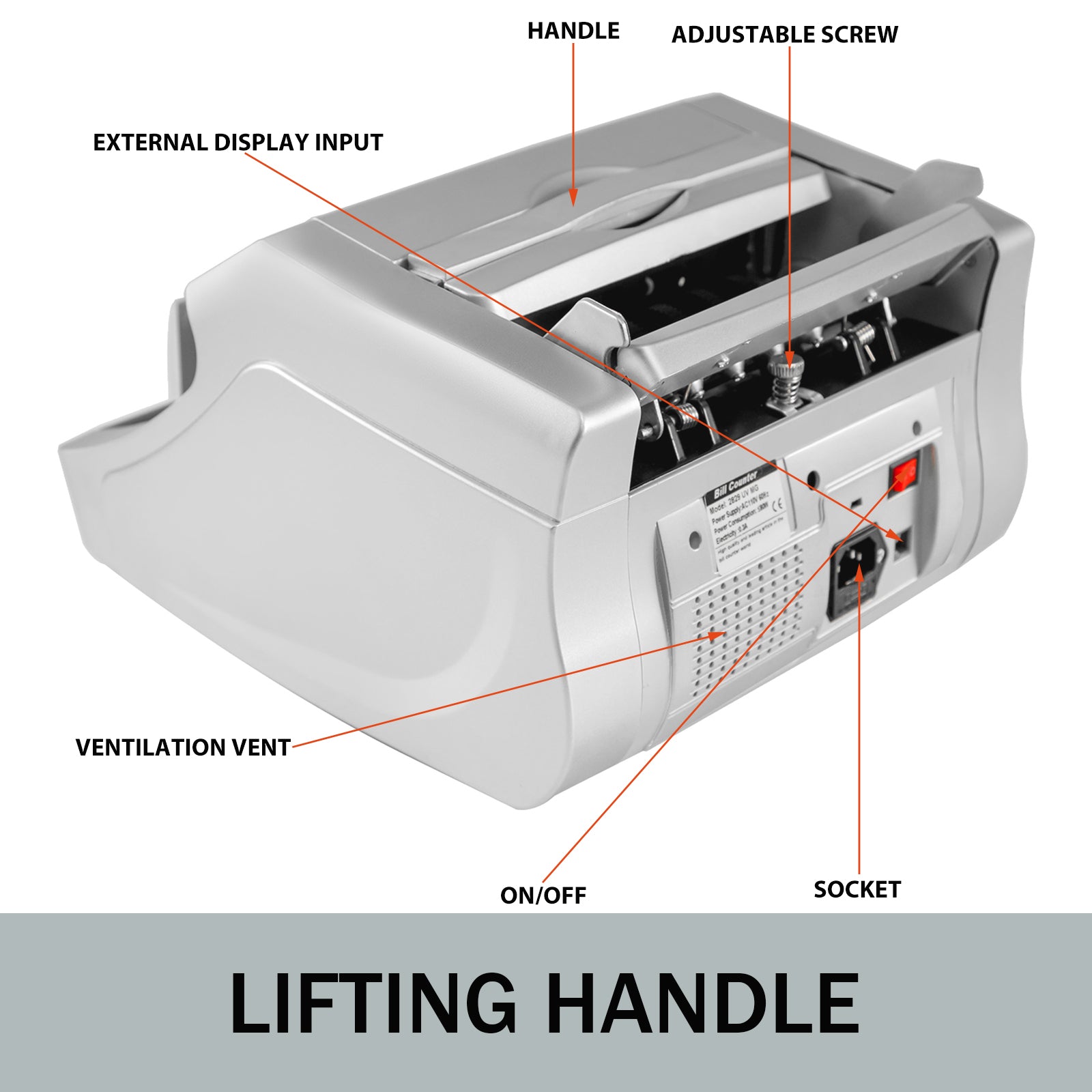 SucceBuy 1000Pcs/Min Money Counter Business Cash Register Euros Bills Fake Banknote Detector by UV & MG Function for Banks Shops