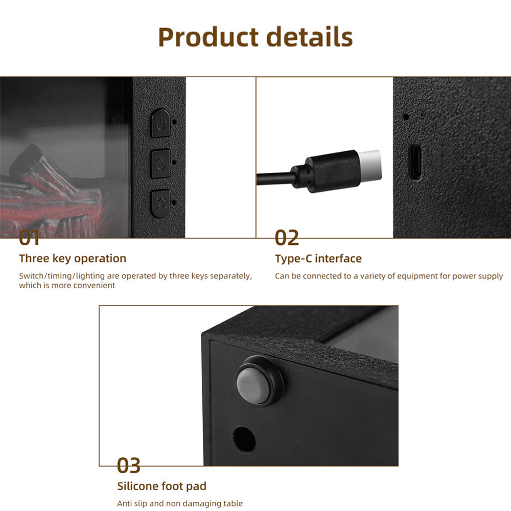 Humidifier 7 colors of essential oil fireplace diffuser mini flame aromatherapy fireplace humidifier aromatherapy oil diffuser