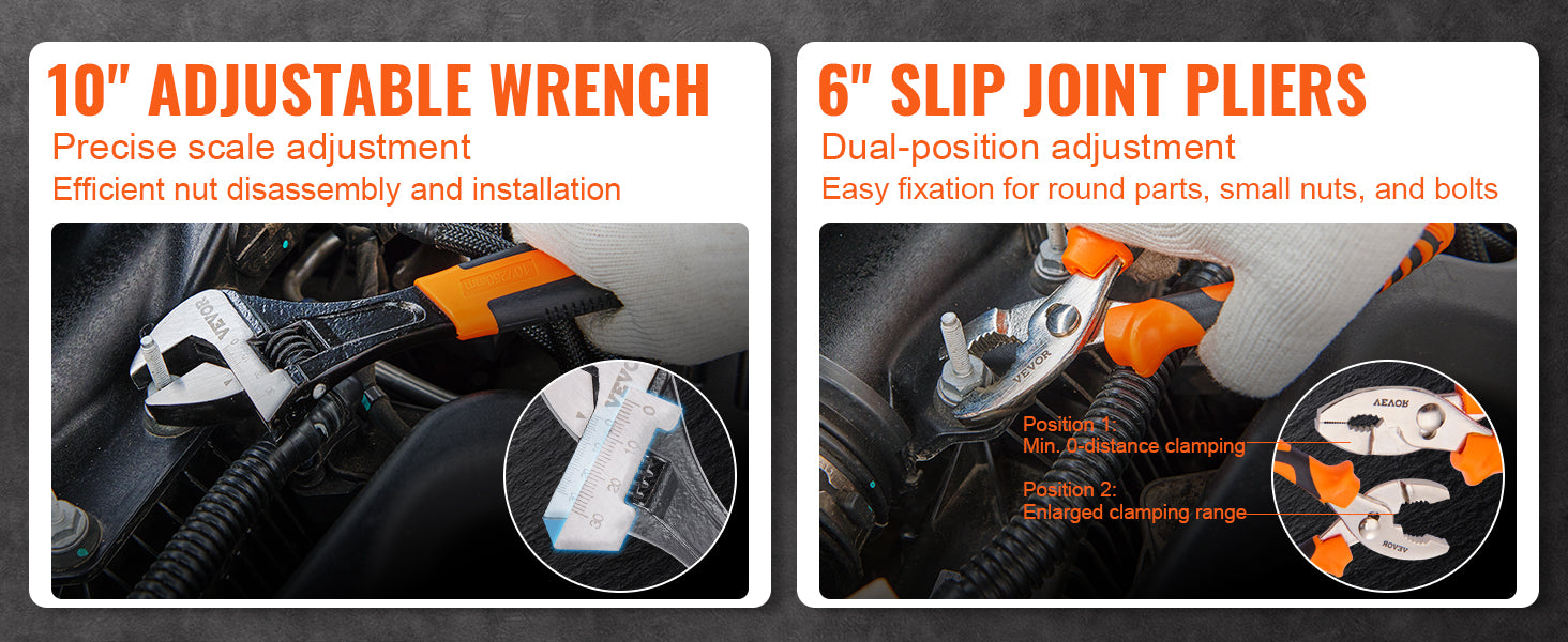 SucceBuy 8-Piece Pliers Set High Carbon Steel 12"/10"/8" Groove Joint Pliers 8" Linesman's Pliers 8" Long Nose Pliers