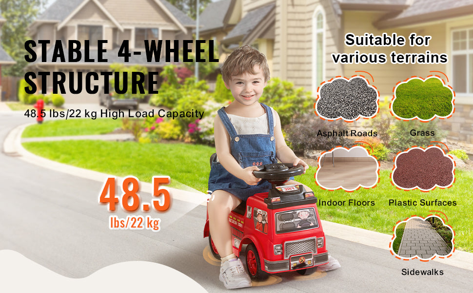 SucceBuy Ride On Push Car Kids Ride On Car with Music Steering Wheel & Under Seat Storage for Toddlers Ages 3-12 Ride Racer - Smarsty