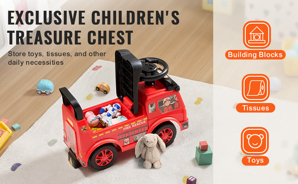 SucceBuy Ride On Push Car Kids Ride On Car with Music Steering Wheel & Under Seat Storage for Toddlers Ages 3-12 Ride Racer - Smarsty