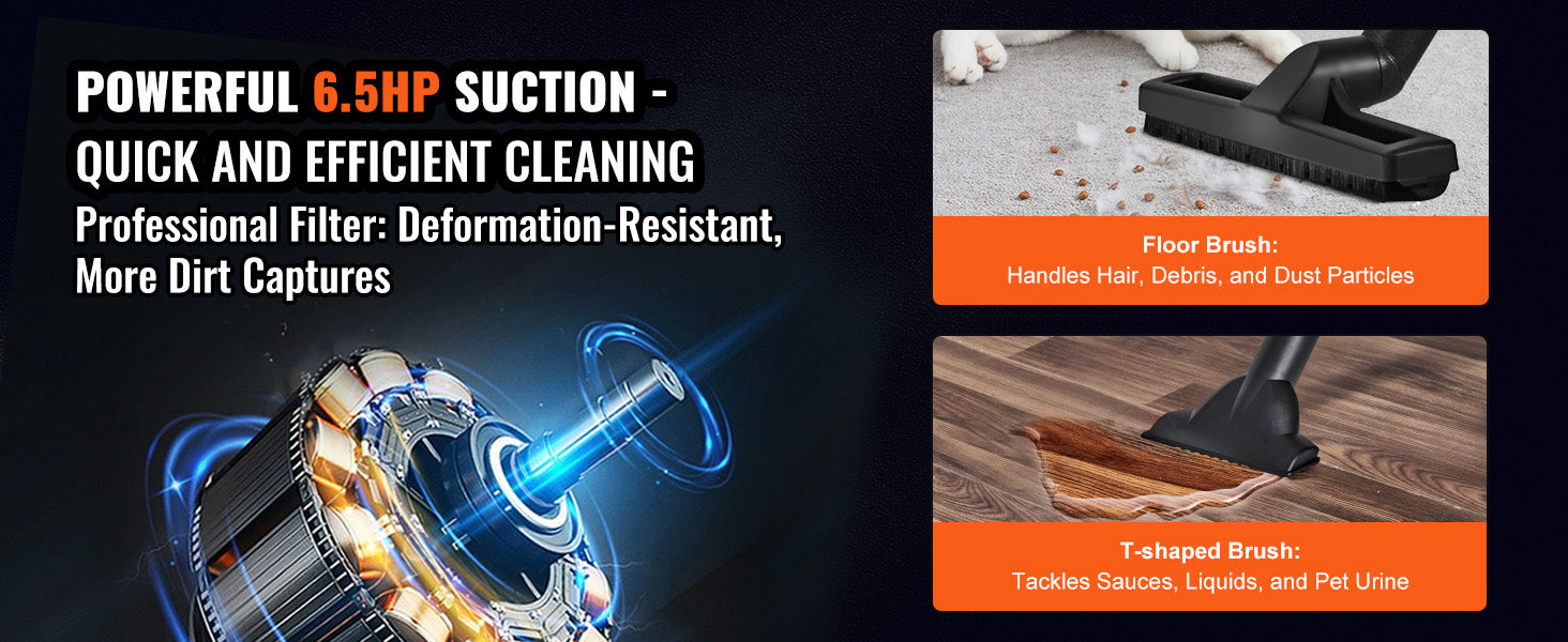 SucceBuy Stainless Steel Wet Dry Shop Vacuum Wet Dry Vac Powerful Suction Small Shop Vac Perfect for Carpet Debris Pet Hair - Smarsty