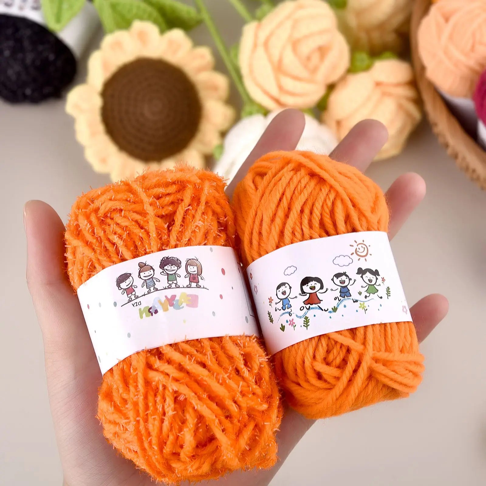 Colorful 12 Color Set Acrylic Yarn for Kids Knitting - Smarsty