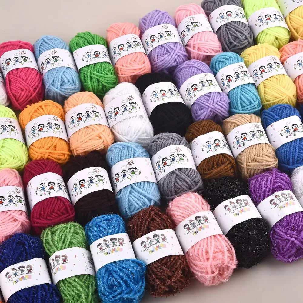 Colorful 12 Color Set Acrylic Yarn for Kids Knitting - Smarsty