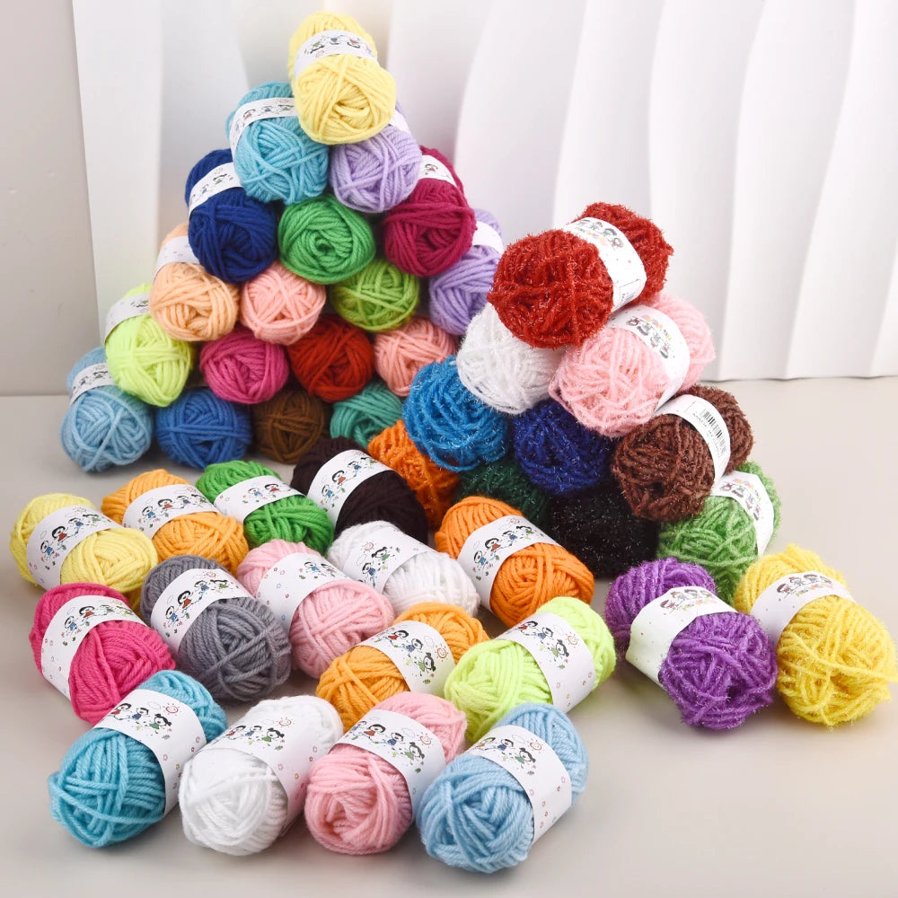 Colorful 12 Color Set Acrylic Yarn for Kids Knitting - Smarsty