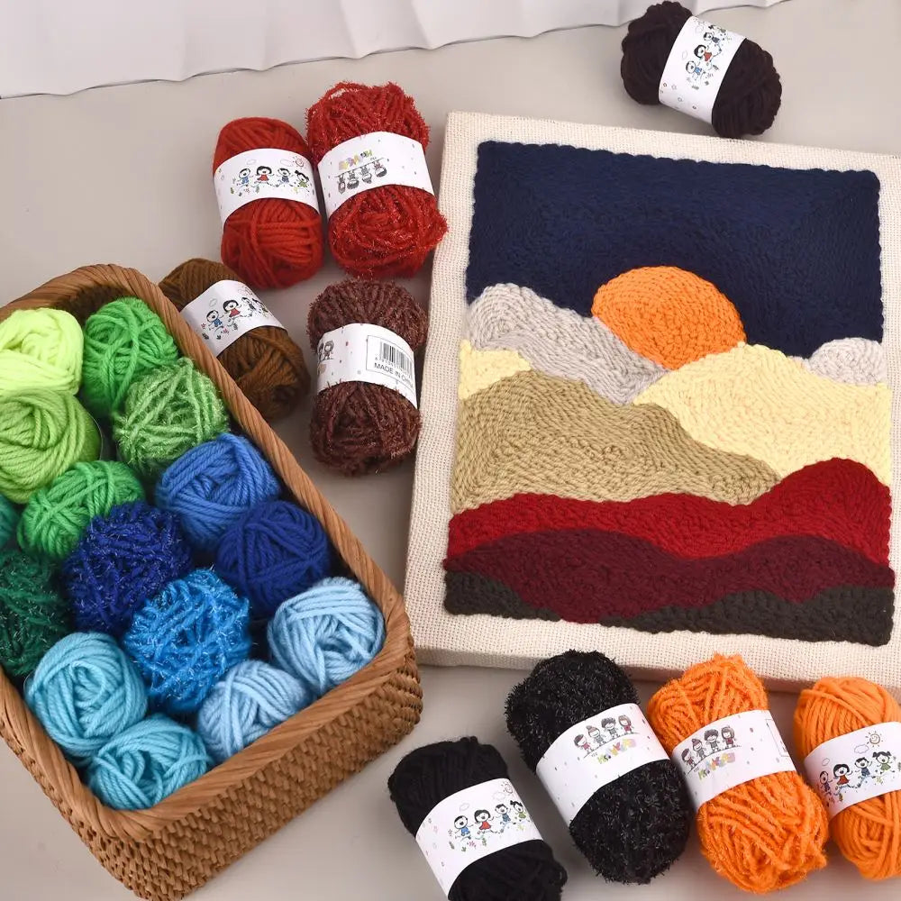 Colorful 12 Color Set Acrylic Yarn for Kids Knitting - Smarsty