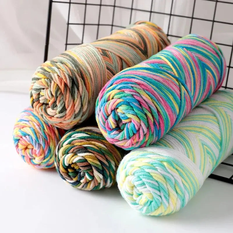 Colorful Dyed Milk Cotton Baby Sweater Yarn for DIY Projects - Smarsty
