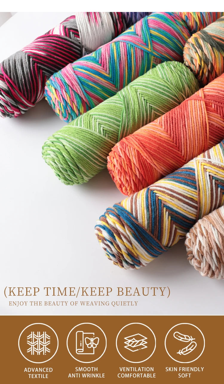 Colorful Dyed Milk Cotton Yarn for Handmade Projects - Smarsty