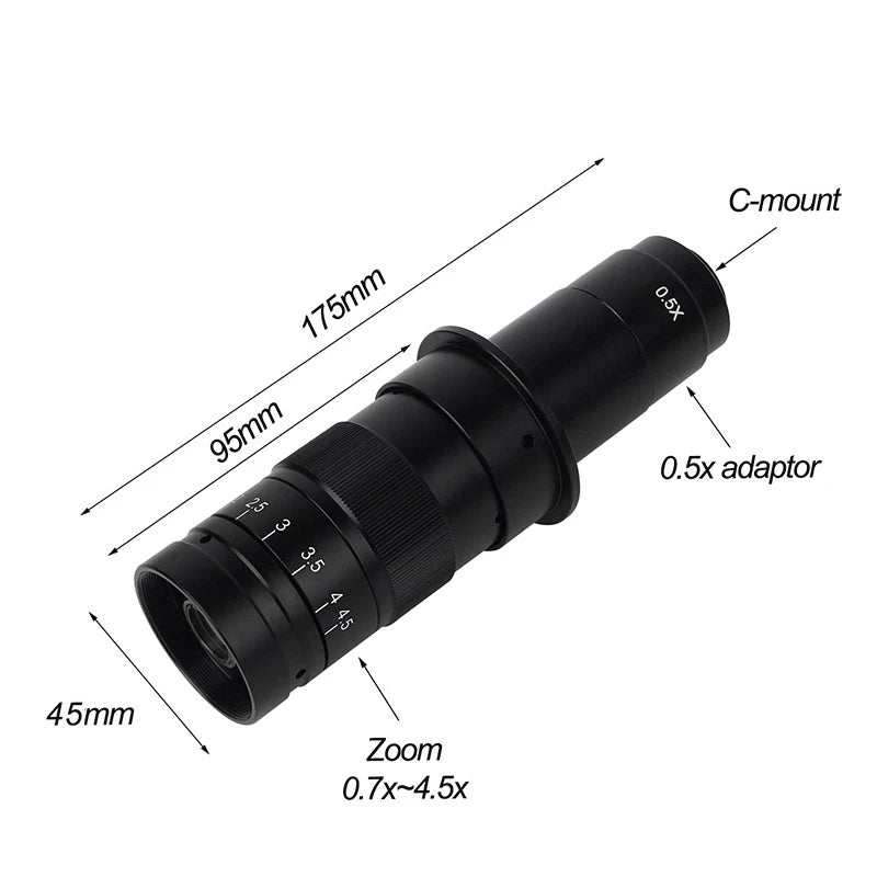 Adjustable 130X 150X 180X Microscope Zoom Lens - Smarsty