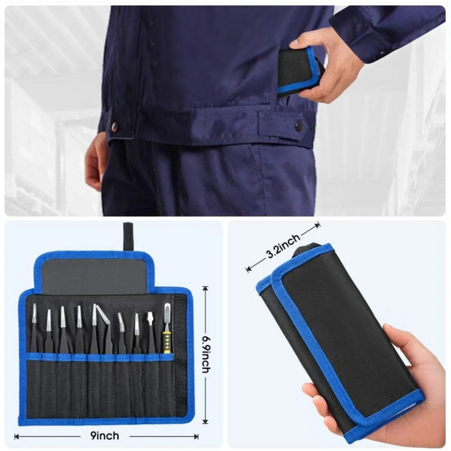 Precision Stainless Steel Tweezers Set for Industrial Repair - Smarsty