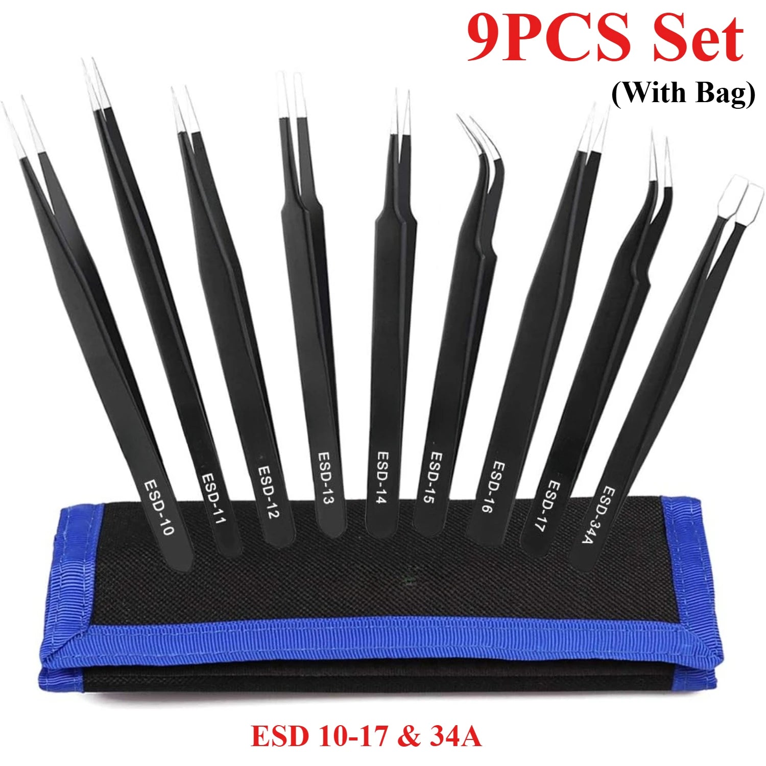 Precision Stainless Steel Tweezers Set for Industrial Repair - Smarsty