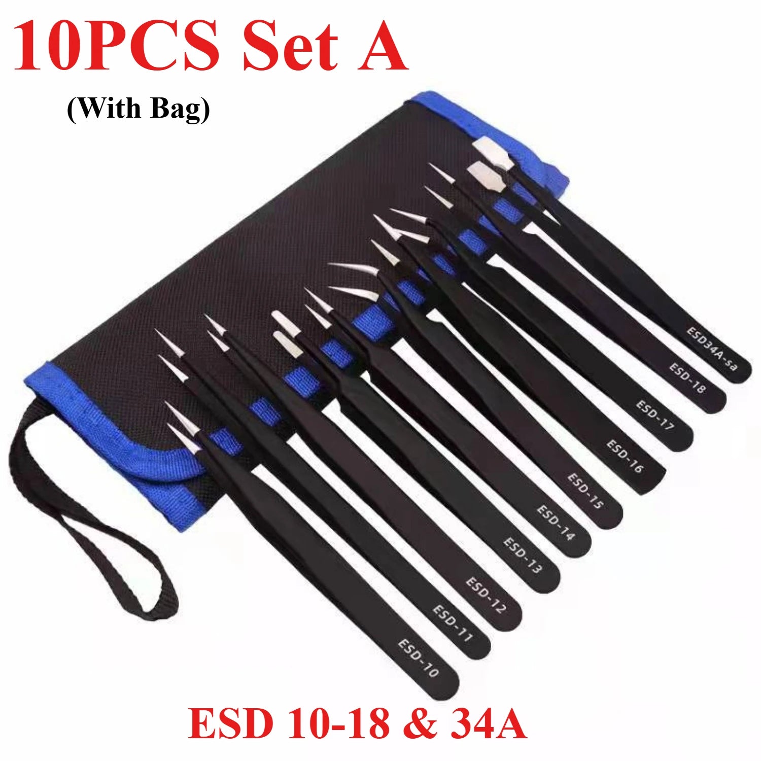 Precision Stainless Steel Tweezers Set for Industrial Repair - Smarsty
