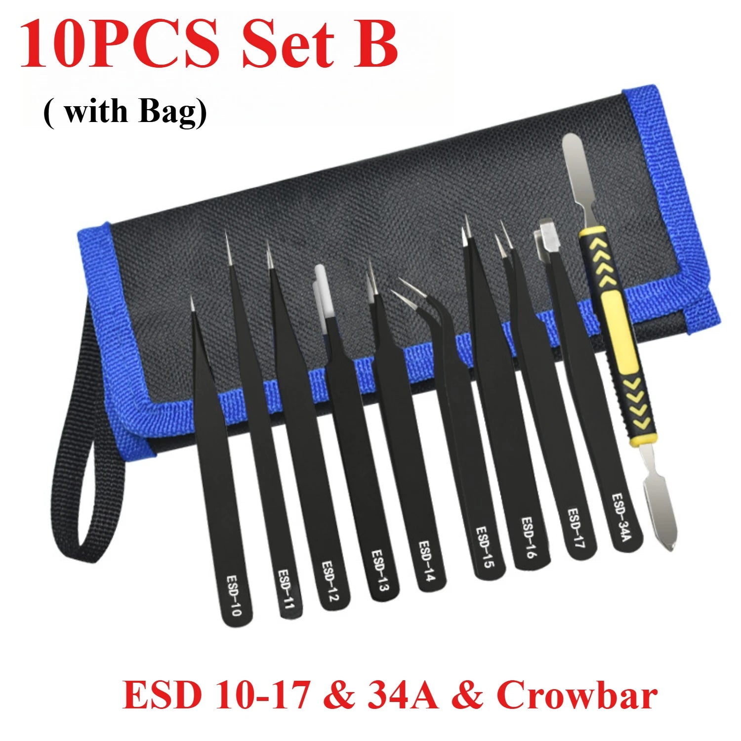 Precision Stainless Steel Tweezers Set for Industrial Repair - Smarsty