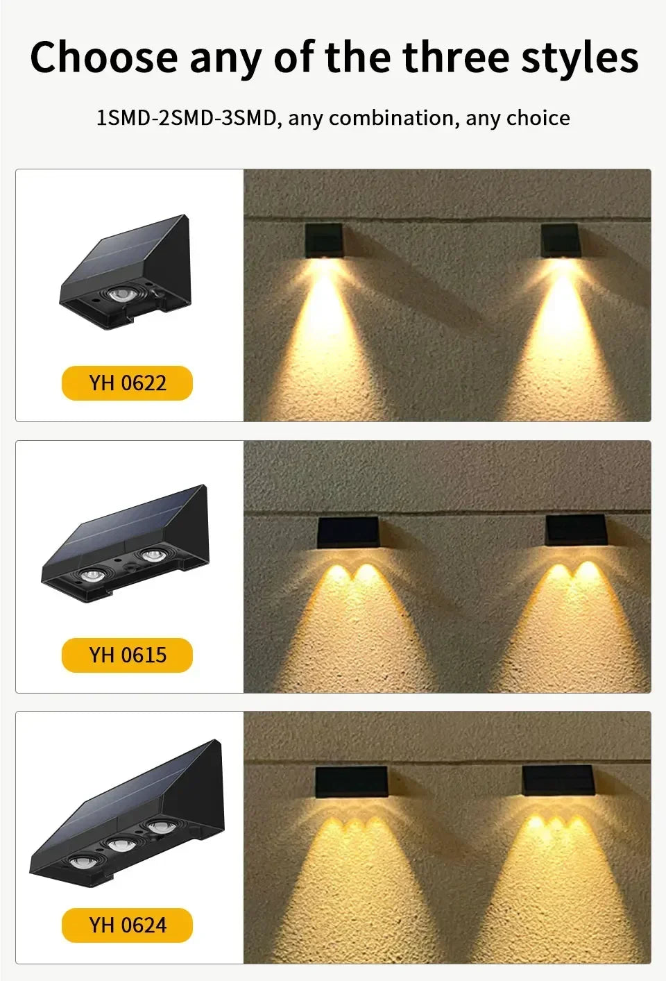 Solar Wall Light Outdoor Waterproof LED for Garden - Smarsty