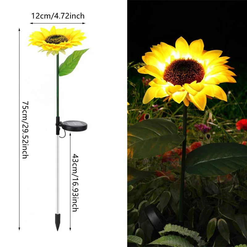 Solar LED Sunflower Outdoor Lawn Light for Garden Decor - Smarsty