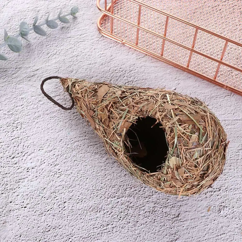 Natural Grass Bird House for Hummingbirds Cozy Nesting - Smarsty