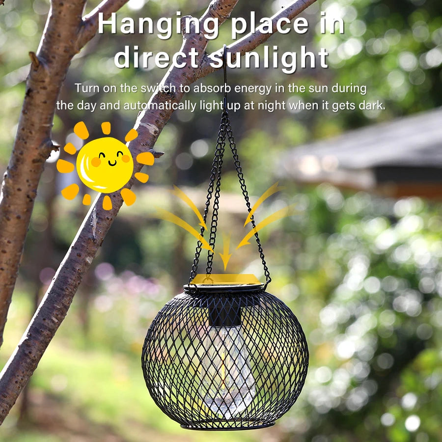 Outdoor Solar Iron Lanterns for Garden Decor - Smarsty