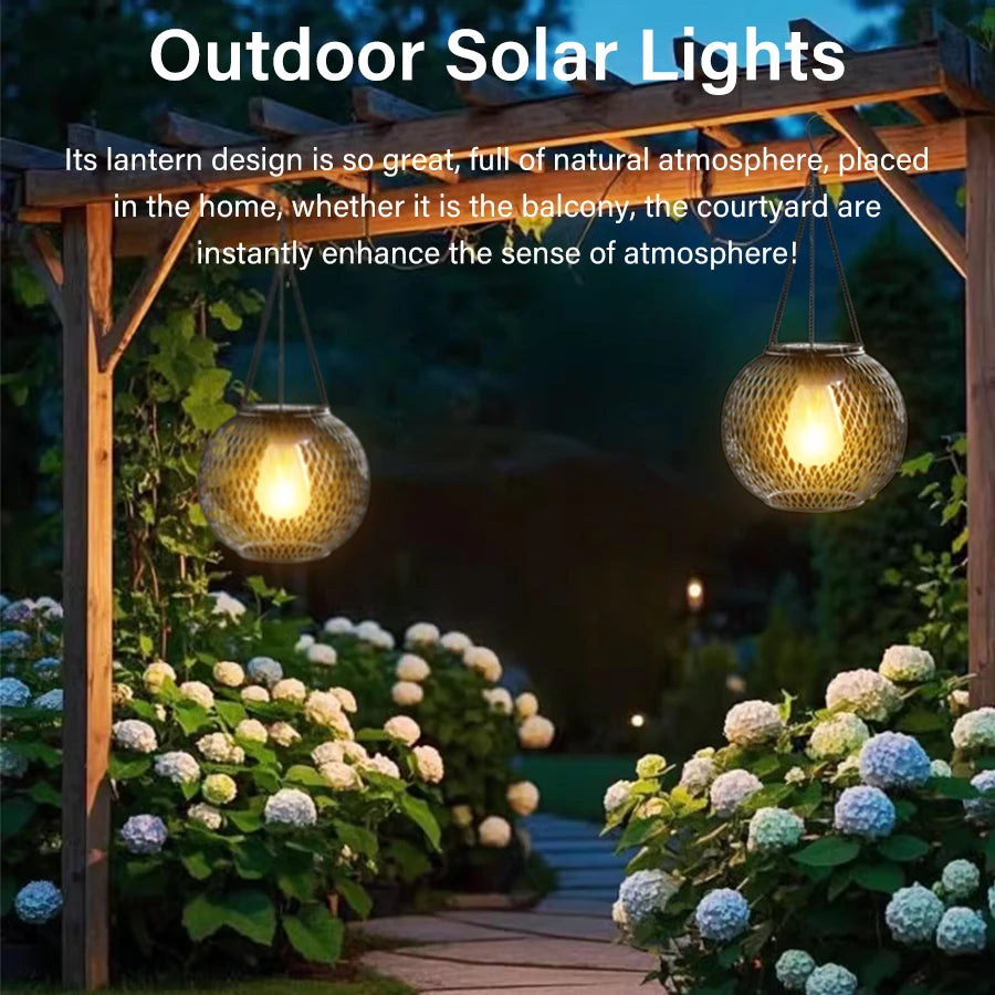Outdoor Solar Iron Lanterns for Garden Decor - Smarsty