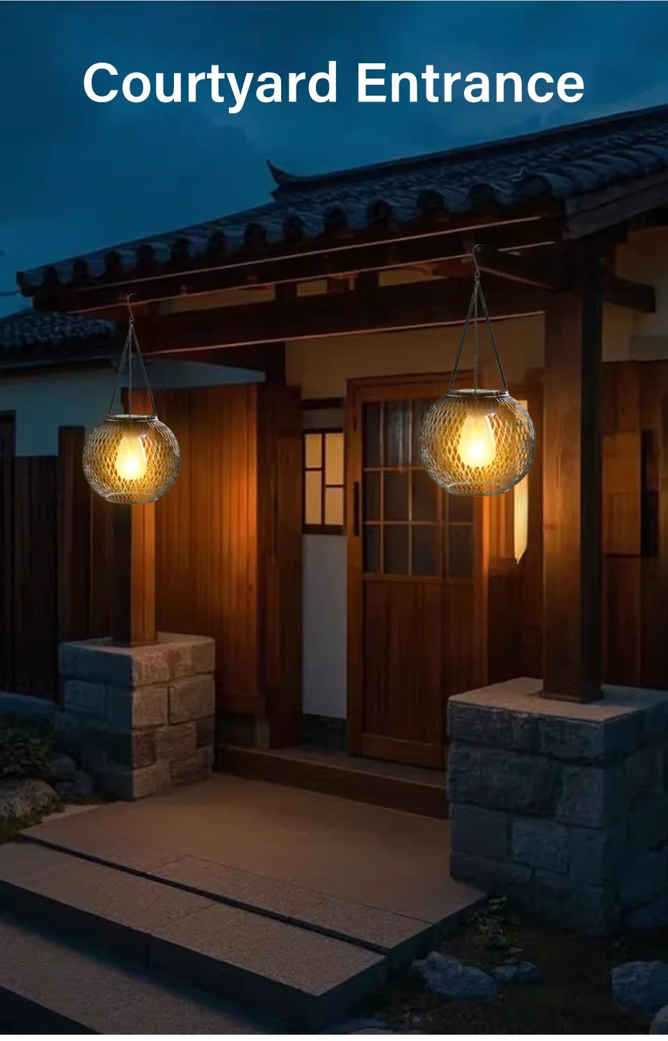 Outdoor Solar Iron Lanterns for Garden Decor - Smarsty