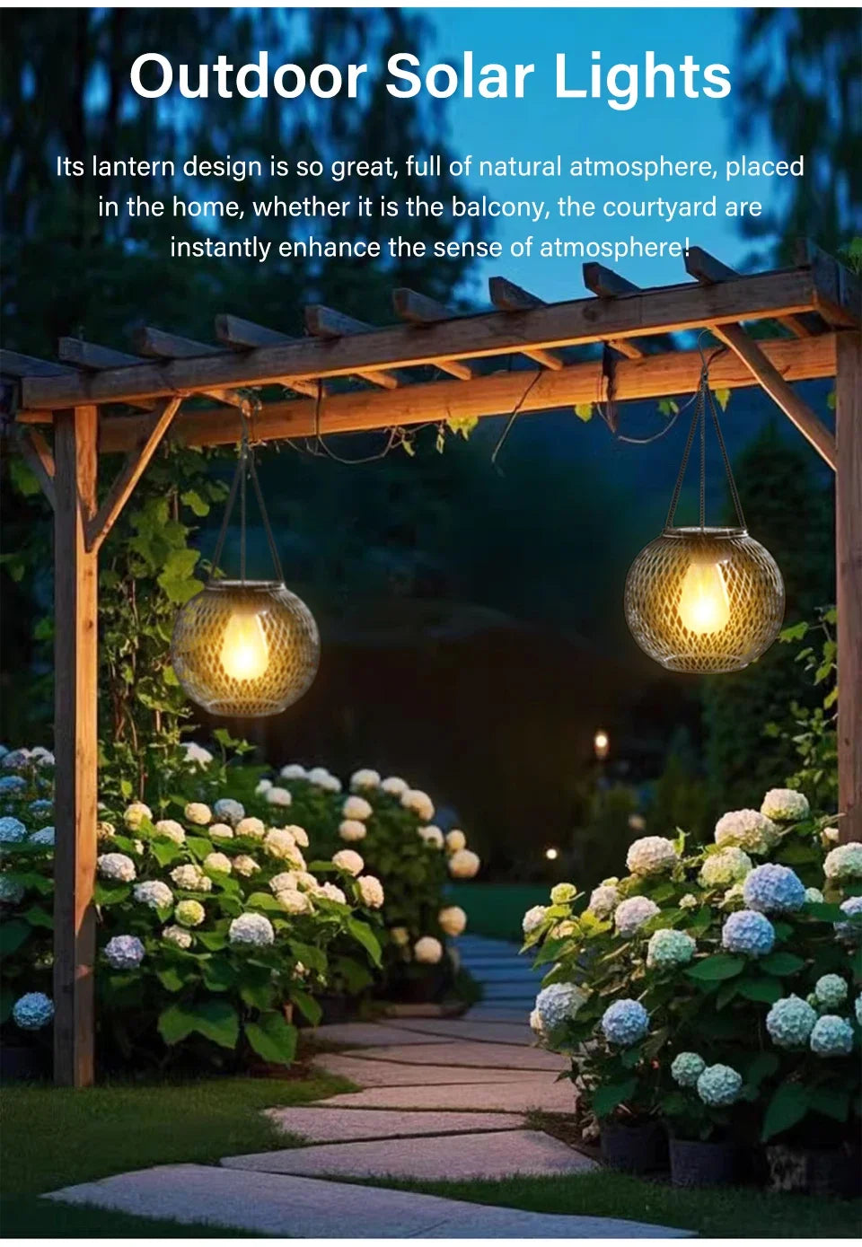 Outdoor Solar Iron Lanterns for Garden Decor - Smarsty