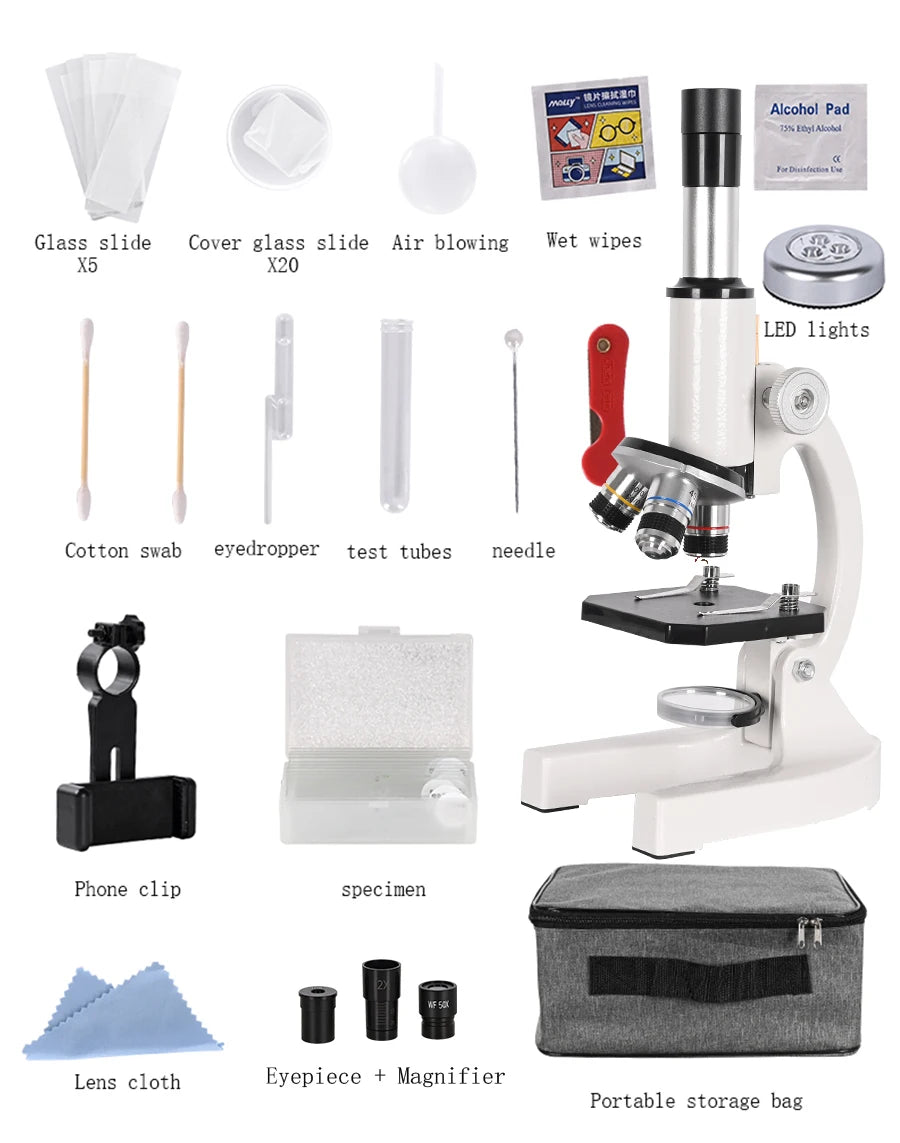 High Definition 40X-2000X Monocular Microscope for Students - Smarsty