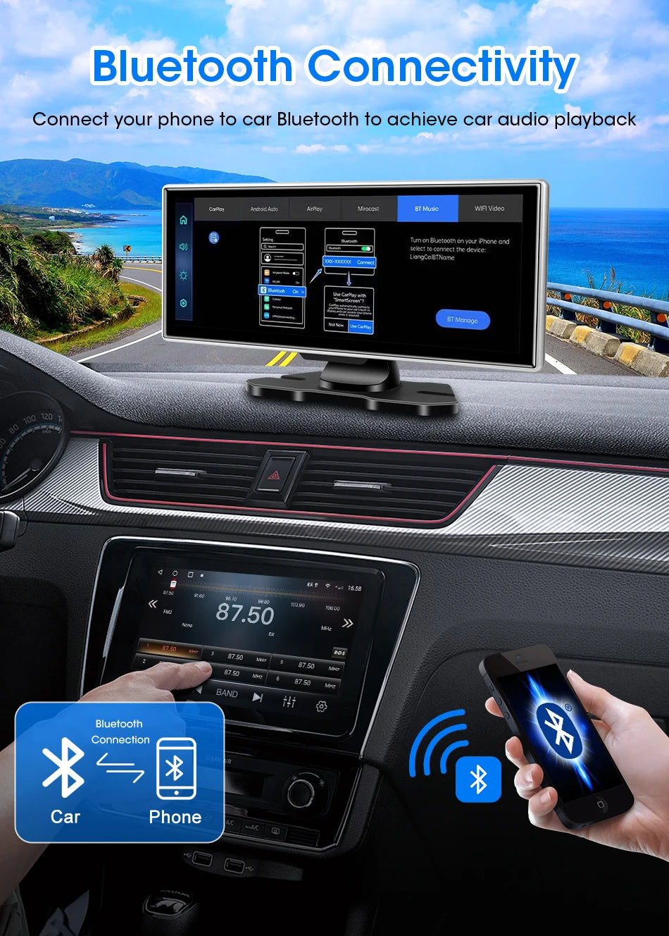 4K Carplay & Android Auto GPS Navigation - Smarsty