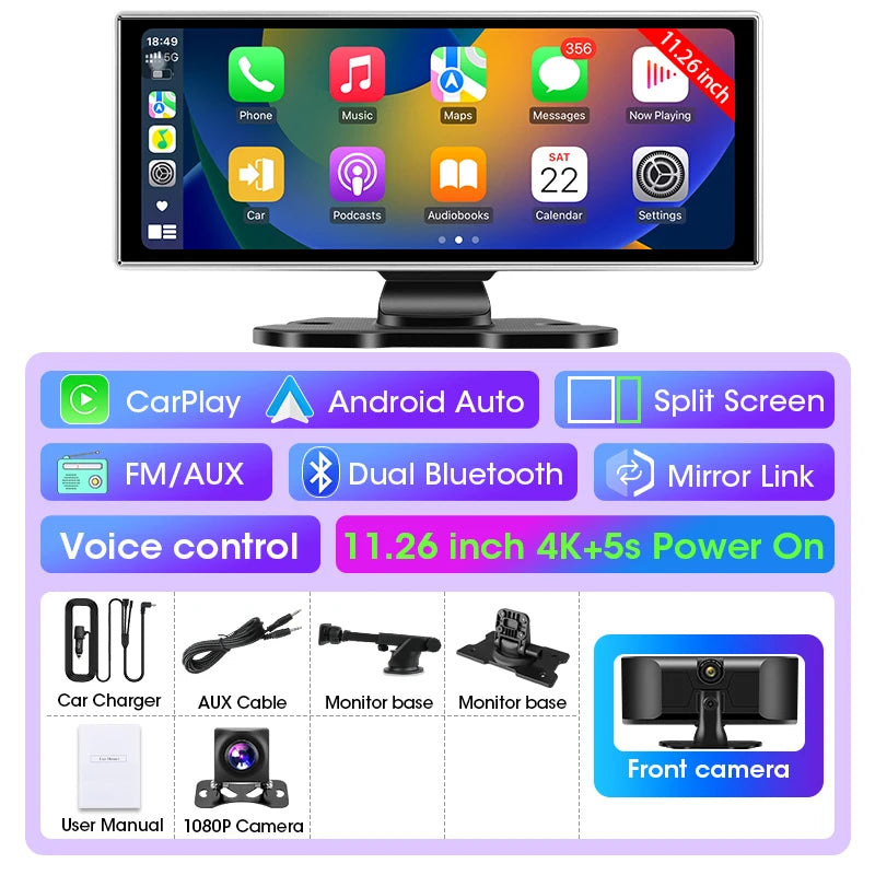 4K Carplay & Android Auto GPS Navigation - Smarsty