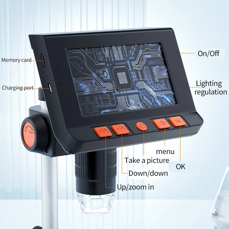 Digital Microscope 1080P LCD Display with Built-In Lights - Smarsty