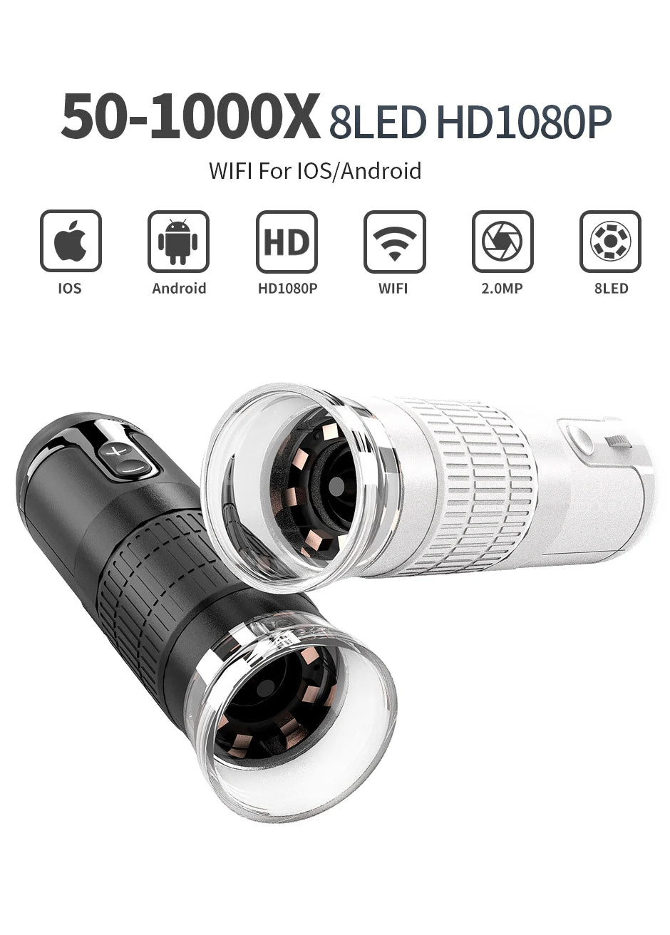 Wireless Digital Microscope 1000X Zoom Portable Magnifier - Smarsty