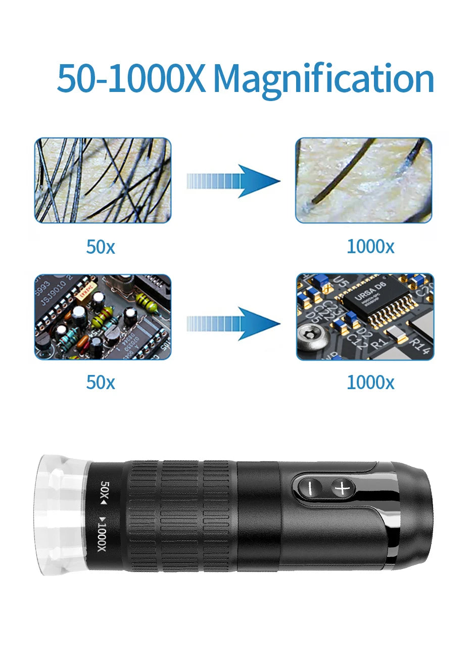 Wireless Digital Microscope 1000X Zoom Portable Magnifier - Smarsty