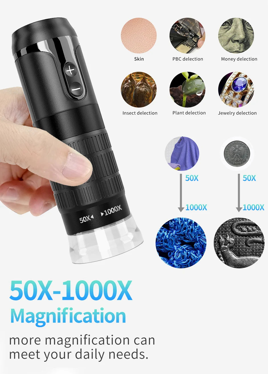 Wireless Digital Microscope 1000X Zoom Portable Magnifier - Smarsty