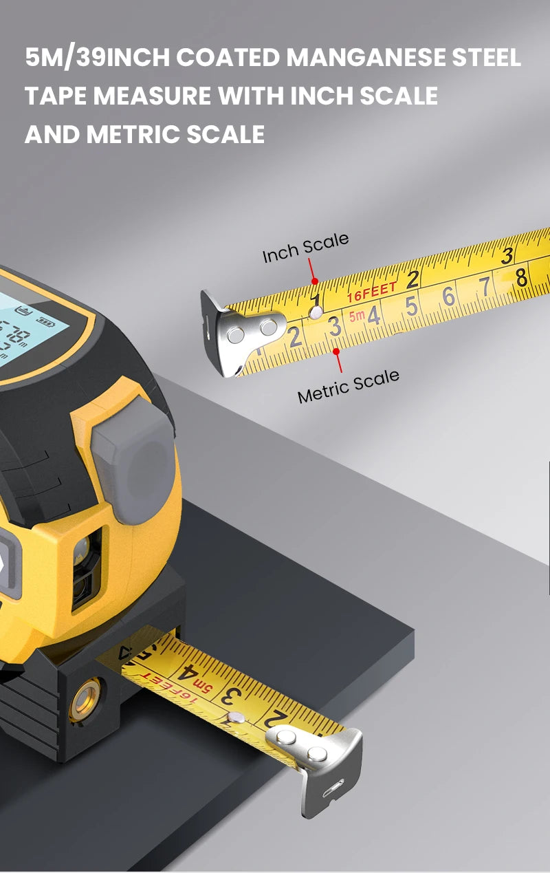 High Precision 3 In 1 Laser Tape Measure - Smarsty