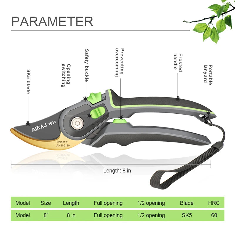 Ergonomic Garden Pruning Shears for Effortless Cutting - Smarsty