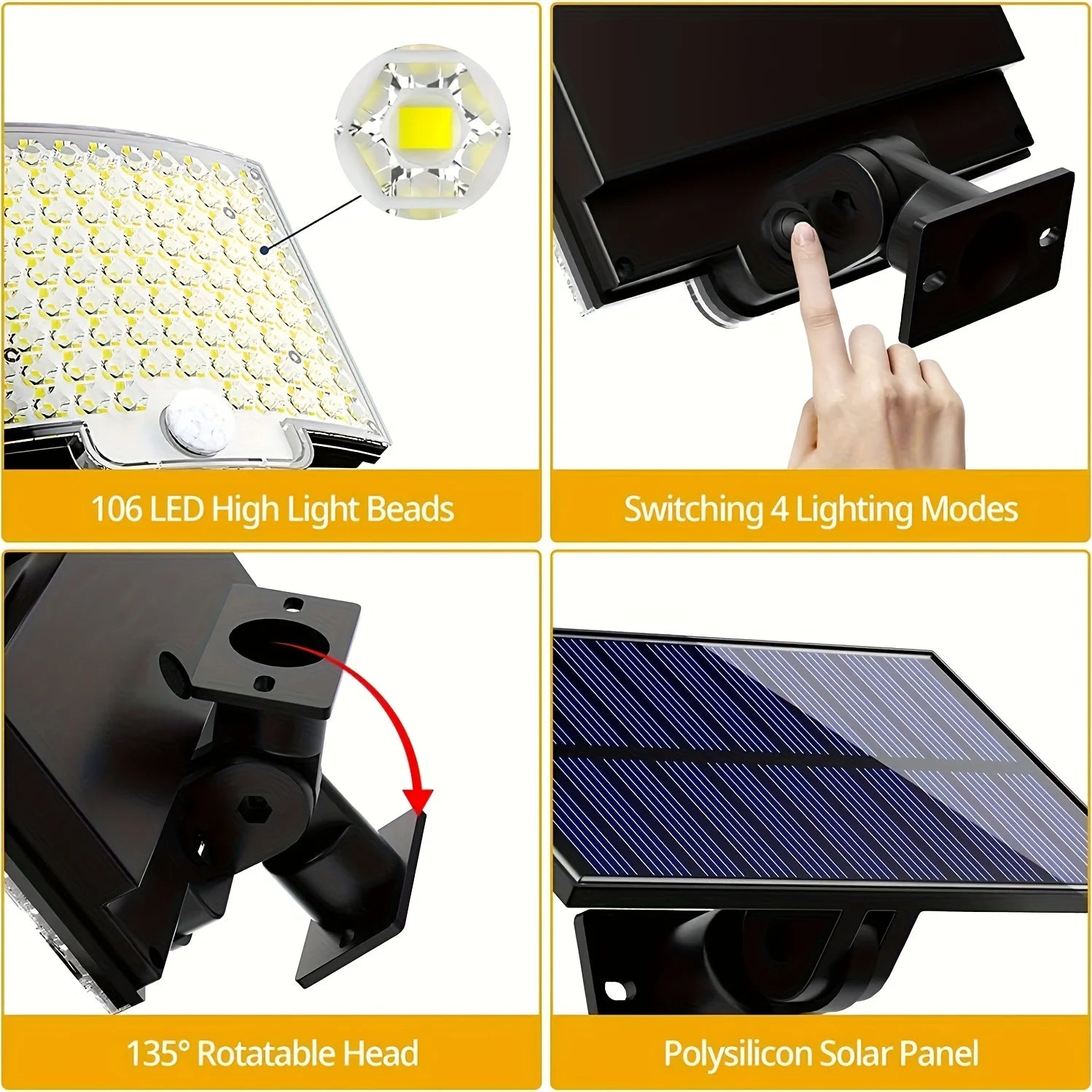3 Modes Waterproof Solar Motion Sensor Lights - Smarsty