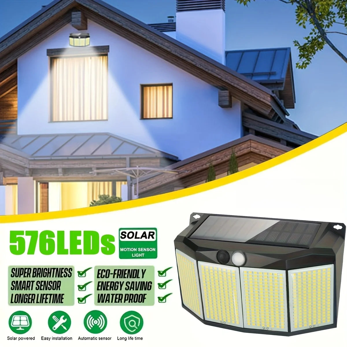 3 Modes Waterproof Solar Motion Sensor Lights - Smarsty