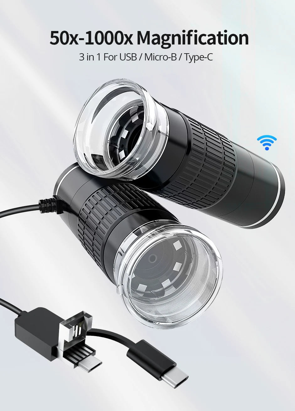 Wireless Digital Microscope 50X-1000X Portable Magnification - Smarsty