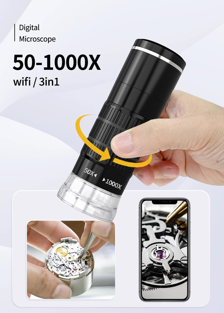 Wireless Digital Microscope 50X-1000X Portable Magnification - Smarsty