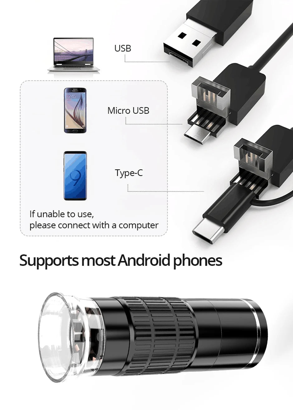 Wireless Digital Microscope 50X-1000X Portable Magnification - Smarsty