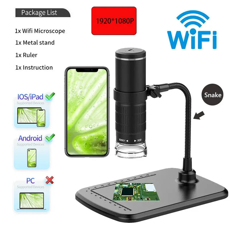 Wireless Digital Microscope 50X-1000X Portable Magnification - Smarsty