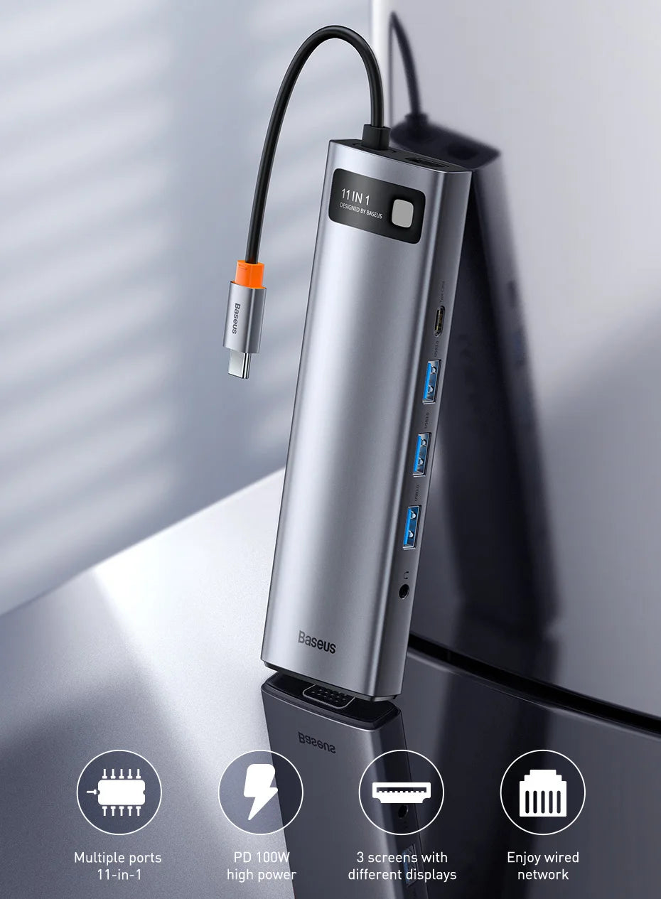 11-in-1 USB-C Hub – All-in-One Dock for MacBook Pro/Air - Smarsty