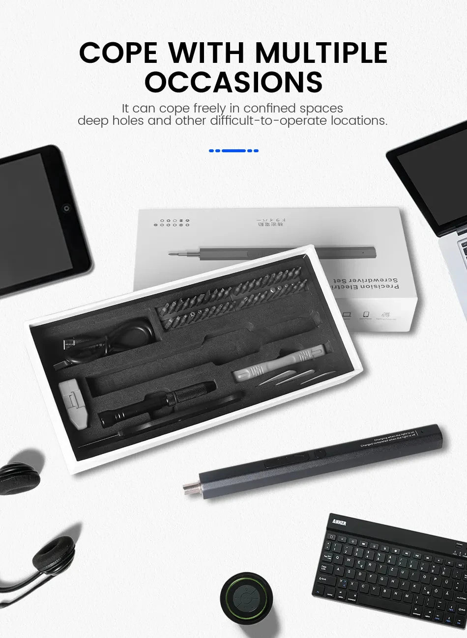 Cordless Electric Screwdriver Set with Fast Charging - Smarsty