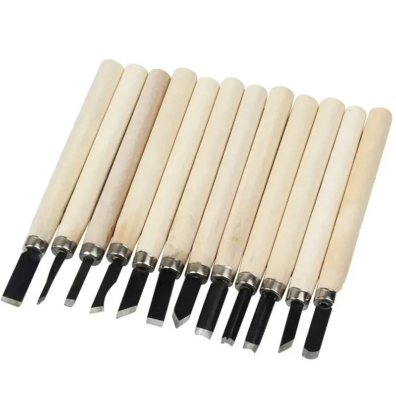 12pcs Professional Wood Carving Chisel Set for Precision Crafting - Smarsty