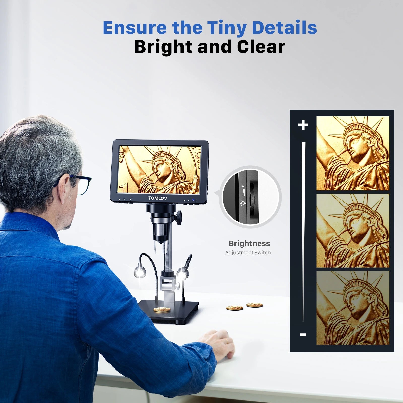 TOMLOV DM9 Pro HDMI Digital Microscope with 16MP Clarity - Smarsty