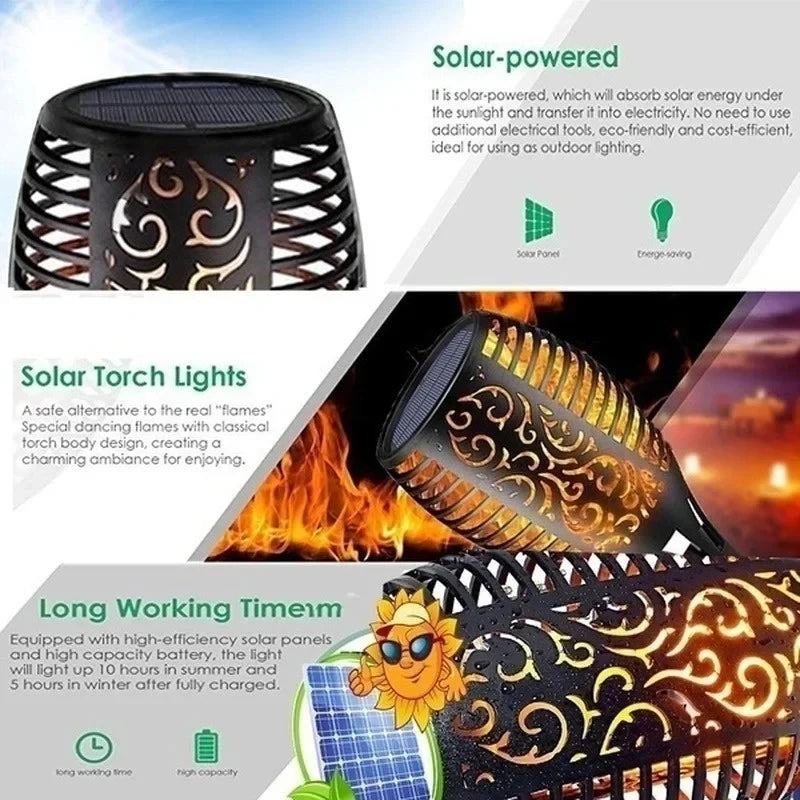 Solar Flame Torch Lights for Outdoor Garden Decoration - Smarsty